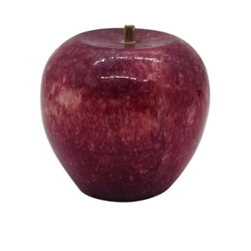 VTG Marble Alabaster Red Apple Paperweight Desk Decor Collectible Gift Retro MCM